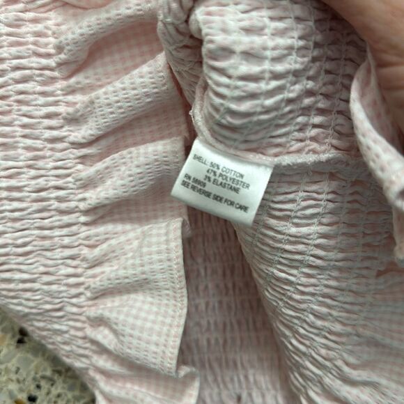 Gianni Bini pink white gingham off shoulder mini dress XS - Picture 7 of 8